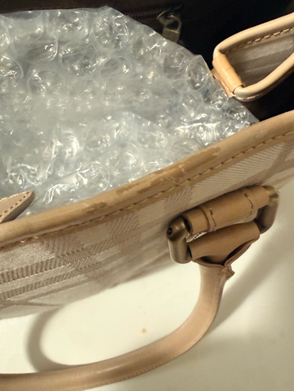 VINTAGE RARE Burberry London Tonal Nova Check Expandable Satchel - May 2002 - Picture 16 of 16